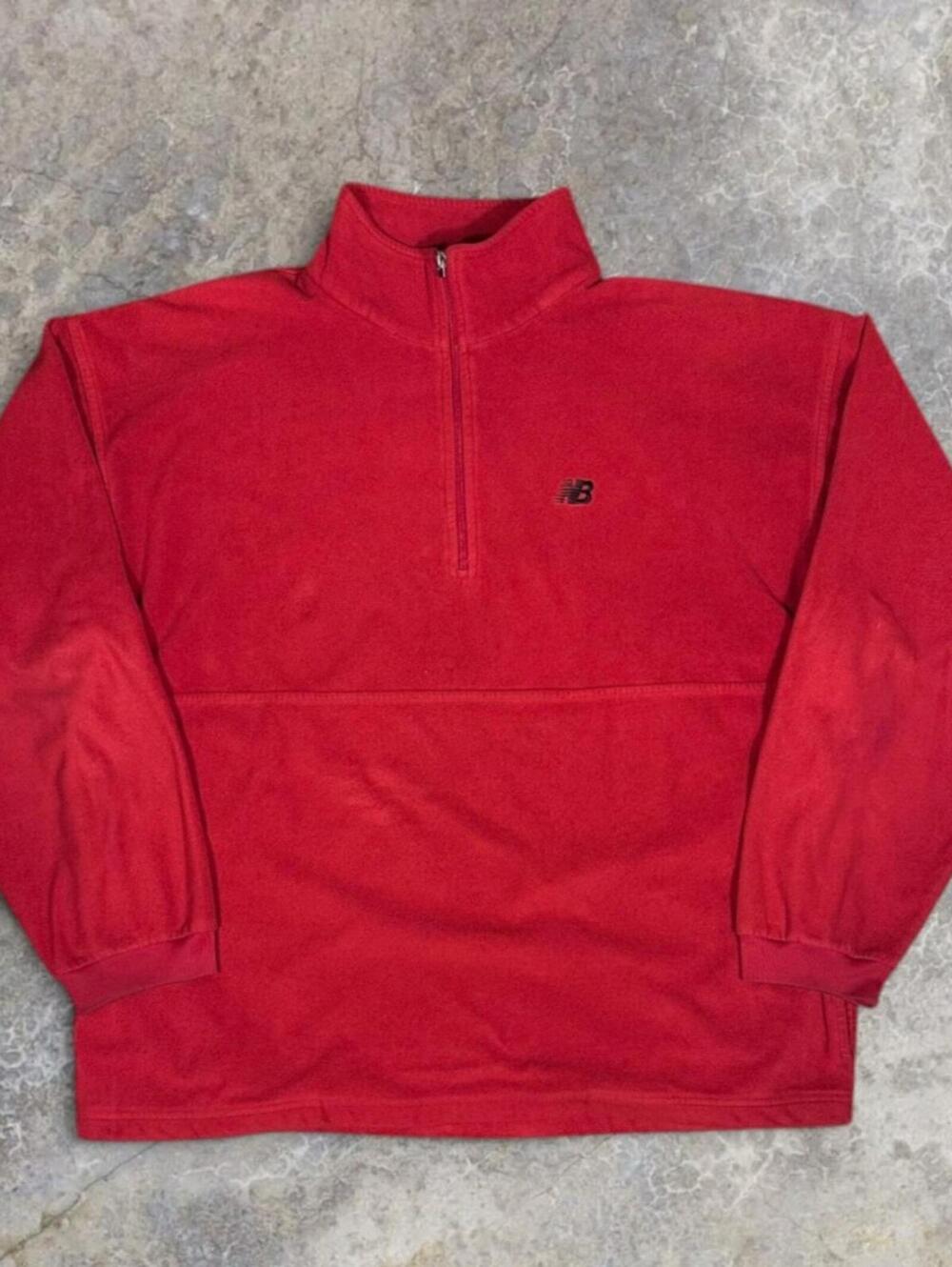Vintage New Balance Red Fleece Quarter-Zip Men’s Sz XL | 90s Y2K
